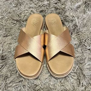 Vince Camuto Slide Sandals in Rose Gold